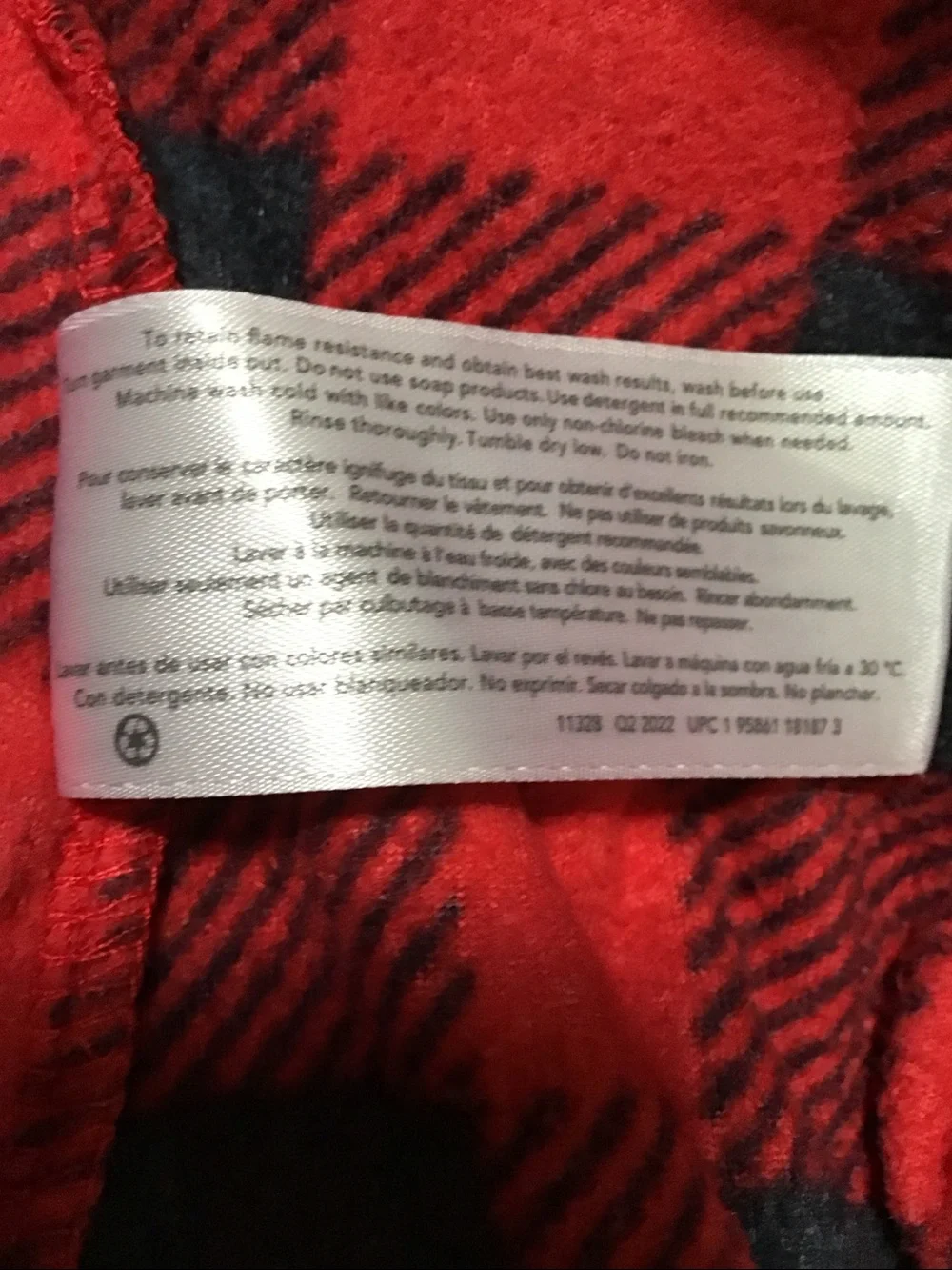 Carter's Red & Black Buffalo Plaid Fleece Sleep Blanket Bunting 3-6 Months